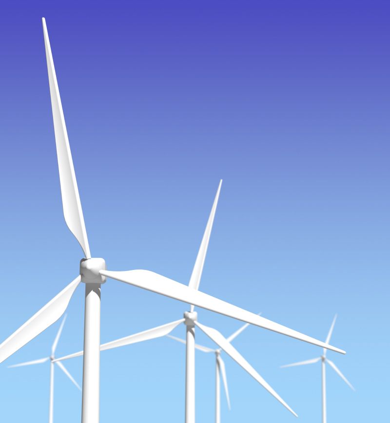 Windräder in der Nahaufnahme